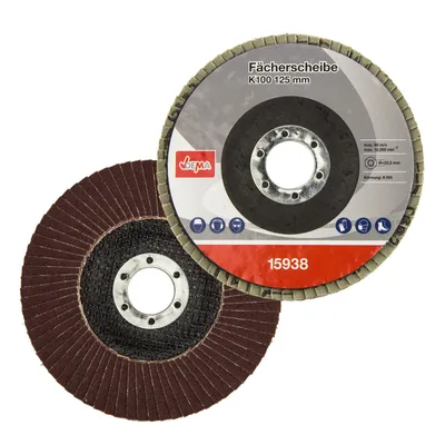 Produktbild von Fächerscheibe 125 mm K100 zum Entgraten, Entrosten und Schlichten von Metall und Holz