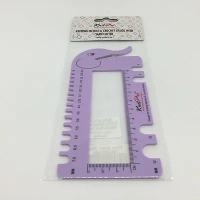 Produktbild von Knitpro-Nadelstärkenmesser „Elefant“ – Violett / 10995