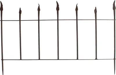 Produktbild von Beetzaun 49 x 75,5 cm Metall Steckzaun Zaunsteckteil Beetumrandung Dekozaun