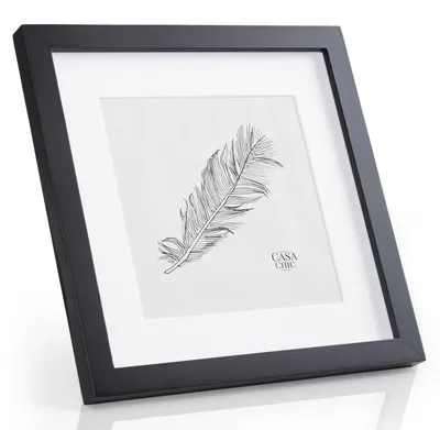 Image de Casa Chic Cadre Photo Carré 24.4 x 24.4 cm, Cadre Bois, Cadres photo Maison, Porte Photo Mural, Cadre Decoration Murale Pele Mele, Affichage Vertical/Horizontal, avec Protection Verre et Passe Partout
