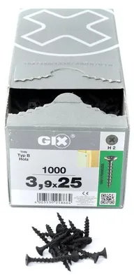 Zdjęcie produktu dla SPAX GIX-B gwint grubozwojny, 3,9 x 25 mm, 1000 sztuk, w pełni gwintowany, główka trąbkowa, wgłębienie krzyżowe H2, ostrze igłowe - 1891170390255