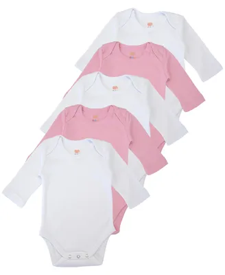 Imagen del producto de Body bebé pack de 5 manga larga – 100% algodón, talla 74, multicolor