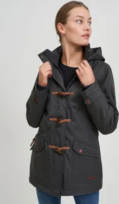 Produktbild von OXMO OXBrooke Damen Winterparka Parka Mantel Im Dufflecoat Stil mit Kapuze