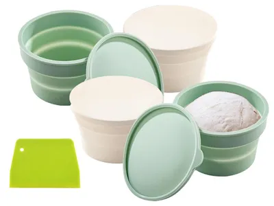 Zdjęcie produktu dla Solidchoice - Zestaw 4 pudełek na kulki ciasta do pizzy z pokrywką