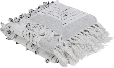 Zdjęcie produktu dla BELIANI Koc szary 130 x 150 cm z frędzlami narzuta styl boho