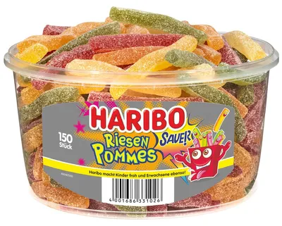 Obrázek produktu pro Haribo obří chipsy kyselé ovocné a chutné ovocné žvýkačky 1200g