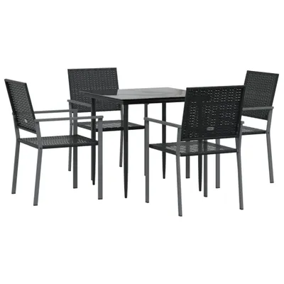Produktbild von vidaXL 5-tlg. Garten-Essgruppe Poly Rattan und Stahl