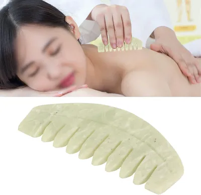 Obrázok produktu pre Masážny hrebeň, jadeit, na masáž hlavy, úľava od bolesti, zlepšuje krvný obeh