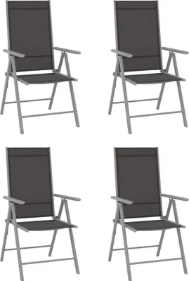 Produktbild von vidaXL 5-tlg. Garten-Essgruppe Aluminium Silbern und Schwarz