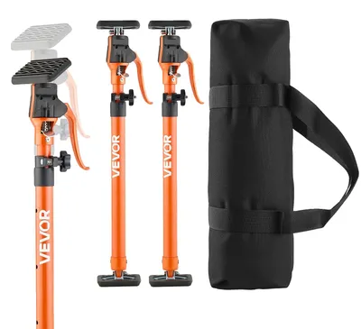 Produktbild von VEVOR Schrankheberstützstange, 2er-Pack, 40-60 cm Stahl Teleskop Schnellstützstange, verstellbares 3. Hand System mit bis zu 100 kg Tragfähigkeit zum Installieren von Schränken, Anheben von Trockenbau, Lastenstangen, 23-45 Zoll, 2 Stück-a