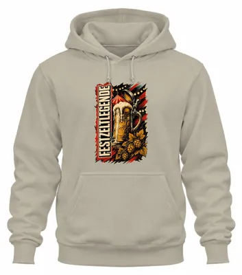 Produktbild von Festzeltlegende Bier Maßkrug Trachtenshirt Lederhose Hoodie Kapuzenpullover, Natur, S