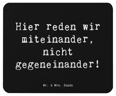Produktbild von Mr. & Mrs. Panda Mouse Pad Spruch Konflikte friedlich lösen - Schwarz - Geschenk, Zuversicht, Konfliktlösung, friedliche Kommunikation, Trost, Mousepad, pc, Vertrauem