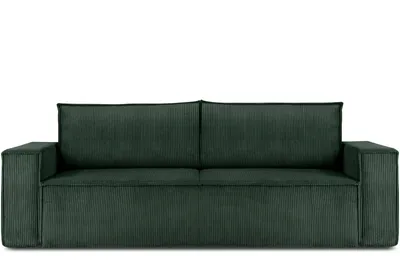 Obrázek produktu pro Rozkládací pohovka Konsimo s funkcí spaní s kontejnerem na lůžkoviny s područkami "NAPI", tmavě zelená, manšestrová tkanina, Loft, 244x89x101 cm