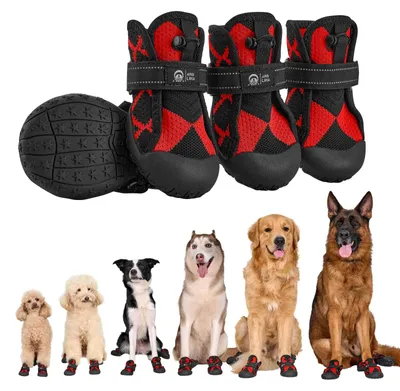 Immagine prodotto di Elzusha - Scarpe impermeabili per cani, con chiusura regolabile, adatte a tutte le taglie