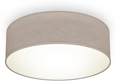 Produktbild von B.K licht B.K.LICHT - Elegante runde Deckenleuchte Ø30cm Taupe - Lampenschirm aus Stoff, E27-Fassung
