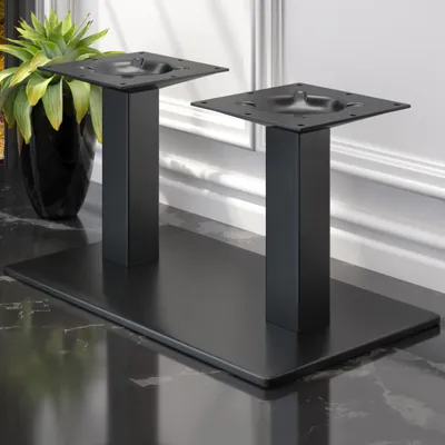 Produktbild von MADRID | Bistro Lounge Doppel Tischgestell | Schwarz | Höhe: 35 cm | Säule: 6 x 6 cm | Bodenplatte: 40 x 70 cm | Tischgestell Schwarz, Tischgestell Gastro