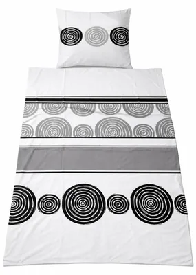 Produktbild von 2-tlg. Biber Winter Bettwäsche, 155x220 +80x80 cm, schwarz, weiss, 100% Baumwolle, Übergröße