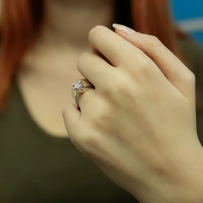 Produktbild von 0,26 Carat Diamant Solitär Ring Antragsring 14 Karat Weißgold - 61 (19,40 mm)