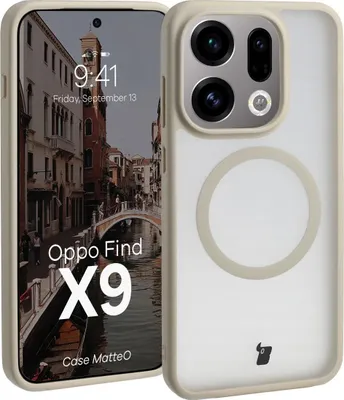 Produktbild von Handyhülle mit Magnetring für Oppo Find X9, Bizon Case MatteO, Getönt-Beige