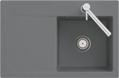 Produktbild von Villeroy & Boch 33482FR7 Keramikspüle flächenbündig Unterschrankbreite ab 50 cm Pure Black Excenterbetätigung - inkl.