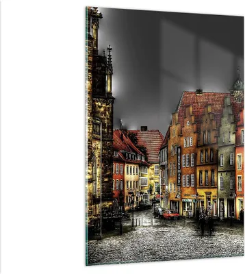 Produktbild von Bilder auf glas - Einteilig - Bunte Häuser historische Denkmäler - 80x120cm - Glasbilder - Wandbilder - Bilder - Wanddekoration aus Glas - Glas Bilder - Wandbild auf Glas - GPA80x120-0251