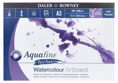 Immagine prodotto di Daler-Rowney Aquafine, colori ad acquerello e gouache a freddo, spessore 1,4 mm, formato A3, colore naturale