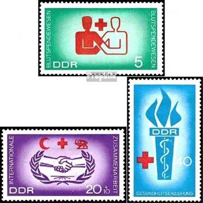 Produktbild von Briefmarken DDR 1966 Mi 1207-1209 (kompl.Ausgabe) postfrisch Blutspendewesen