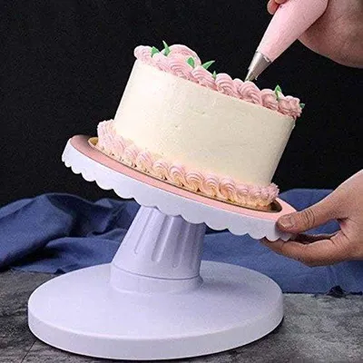 Produktbild von Drehbare Tortenplatte rosa/weiß einstellbar kantelbar