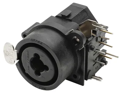 Produktbild von NEUTRIK® XLR / Klinke (6,3mm), 3-pol , Kunststoff-, Printtechnik horizontal-Einbaubuchse, vergoldete(r) Kontakt(e), Type C, schwarz