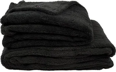 Produktbild von Unyqoos® Fleecedecke – großes Wellsoft-Plaid 140 x 180 cm, Teddy-Fleece (Fleece/Polyester/Flanell), Schwarz