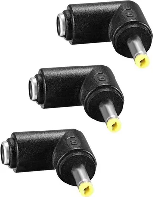 Image de Connecteurs coudés, lot de 3, coudés vers la droite, mâle 4,0 mm x 1,7 mm vers femelle 5,5 mm x 2,1 mm