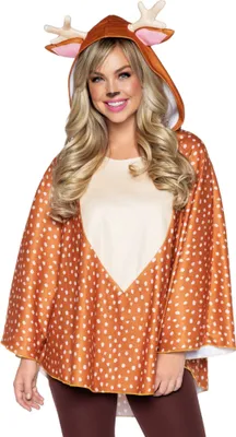 Produktbild von Reh Poncho Rentier Karnevalskostüm Damen Fasching Größe: M-L