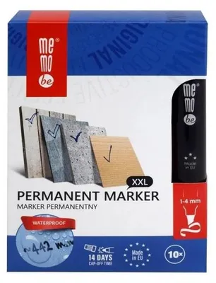 Zdjęcie produktu dla Marker permanentny 1-4mm czarny (10szt) MemoBe