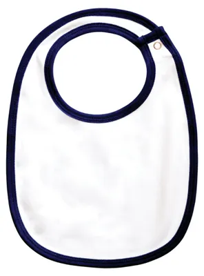 Image de Babybugz - Bavoir pour bébé, simple épaisseur FK2165 (taille unique) (blanc/bleu marine)