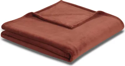 Produktbild von Biederlack Plaid mit Umschlagsaum soft&cover Farbe rostrot Größe 150 x 200
