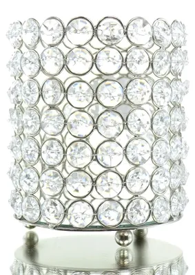 Produktbild von Riffelmacher Strass-Teelichhalter mit runden Kristallen Ø 11 cm - Aluminium