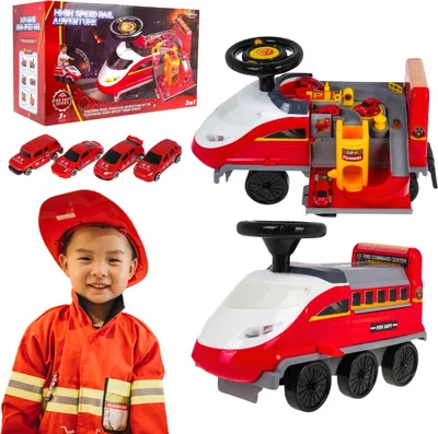 Image de Jouet à siège avec parking 2en1 Pompiers pliable effets sonores