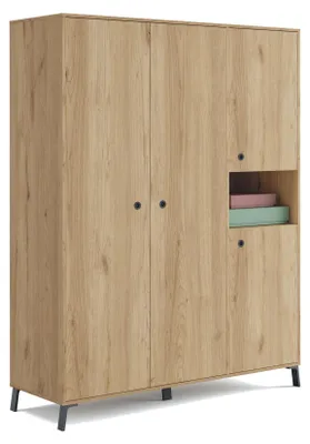 Schrank Camila, 3 Türen, goldene Eiche, 200x150x55 cm
