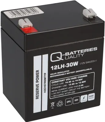 Produktbild von Q-Batteries 12LH-30W 12V 5Ah Blei-Vlies-Akku AGM VRLA Hochstrom USV