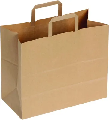 Produktbild von Papiertüte DeinPack 50 Papiertüten 32 x 18 x 26 cm, umweltfreundliche Papiertragetaschen, große Papiertüten, biologisch abbaubar, kompostierbar, braun