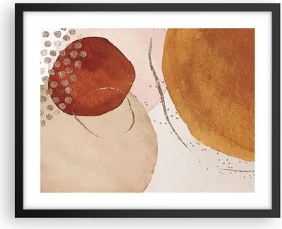 Produktbild von Gerahmtes Poster - Schwarzer Rahmen - Orange Abstraktion Flecken - 50x40 cm - Wand Bild - Wanddeko - Wandbilder - Kunstposter - Wandposter - Bilderrahmen - Bilder - Kunstdruck - P2BAA50x40-4696