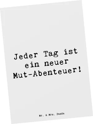 Produktbild von Mr. & Mrs. Panda Ansichtskarte Spruch Angst überwinden Abenteuer - Weiß - Geschenk, Freude, Gefühle, Mutmacher, Optimismus, bildkarte, Postkarten, Zuversicht, Vertrauem