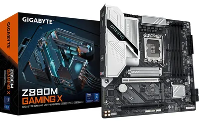 Produktbild von GIGABYTE Z890M GAMING X Mainboard - Unterstützt Intel Core Ultra (Serie 2) CPUs, 8+1+2 Phasen VRM, bis zu 8800MHz DDR5 (OC), 1xPCIe 5.0 + 2xPCIe 4.0, 2.5GbE LAN, USB 3.2 Gen 1