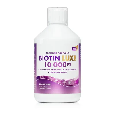 Produktbild von Swedish Nutra Biotine Luxe – Flüssiges Biotin Supplement 10.000 µg – Für Haare, Haut & Nägel