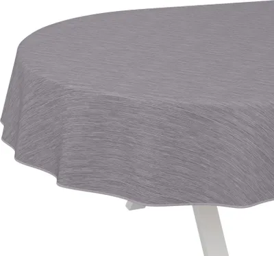 Produktbild von Tischdecke Wachstuch Einfarbig Grau Robust Wasserabweisend Oval Breite 140 cm Länge 300 cm
