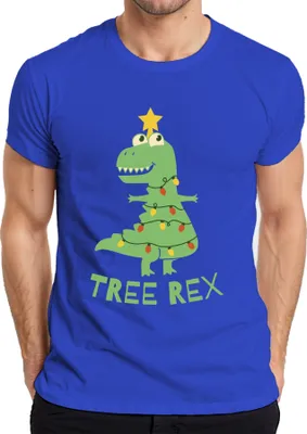 Produktbild von Tree Rex Weihnachtsbaum T-Rex - Weihnachten Weihnachtsgeschenk Christmas Herren T-Shirt, Blau, XXL
