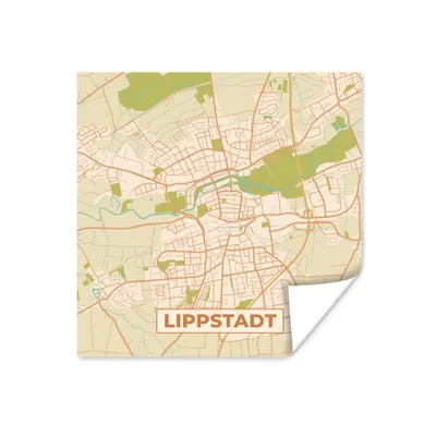 Produktbild von MuchoWow® Poster Karte - Lippstadt - Karte - Stadtplan - Vintage 50x50 cm - Wohnzimmerdekoration