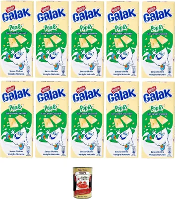 Produktbild von 10x Galak PoPri' Weiße Schokolade mit Getreide, 90g+ Italian Gourmet polpa 400g