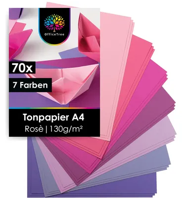 Zdjęcie produktu dla Kolorowy papier formatu A4, gramatura 130 g/m², zestaw 70 arkuszy