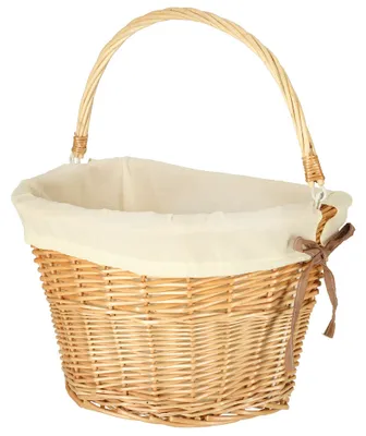 Image de Panier avant en osier pour vélo RALLEX, tissé, blanc, système de fixation à clic